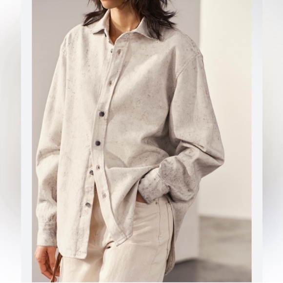 4 for $20 🔥 ZARA ombré washed effect denim shirt / jacket - Picture 2 of 7